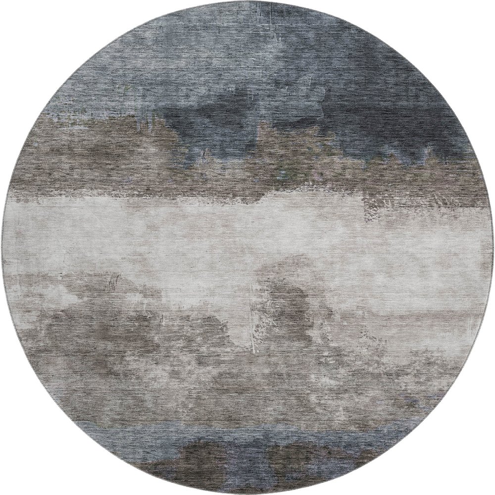 Premium Machine Washable Mayfield AMF1070 Gray 8' x 8' Round Rug. Picture 1