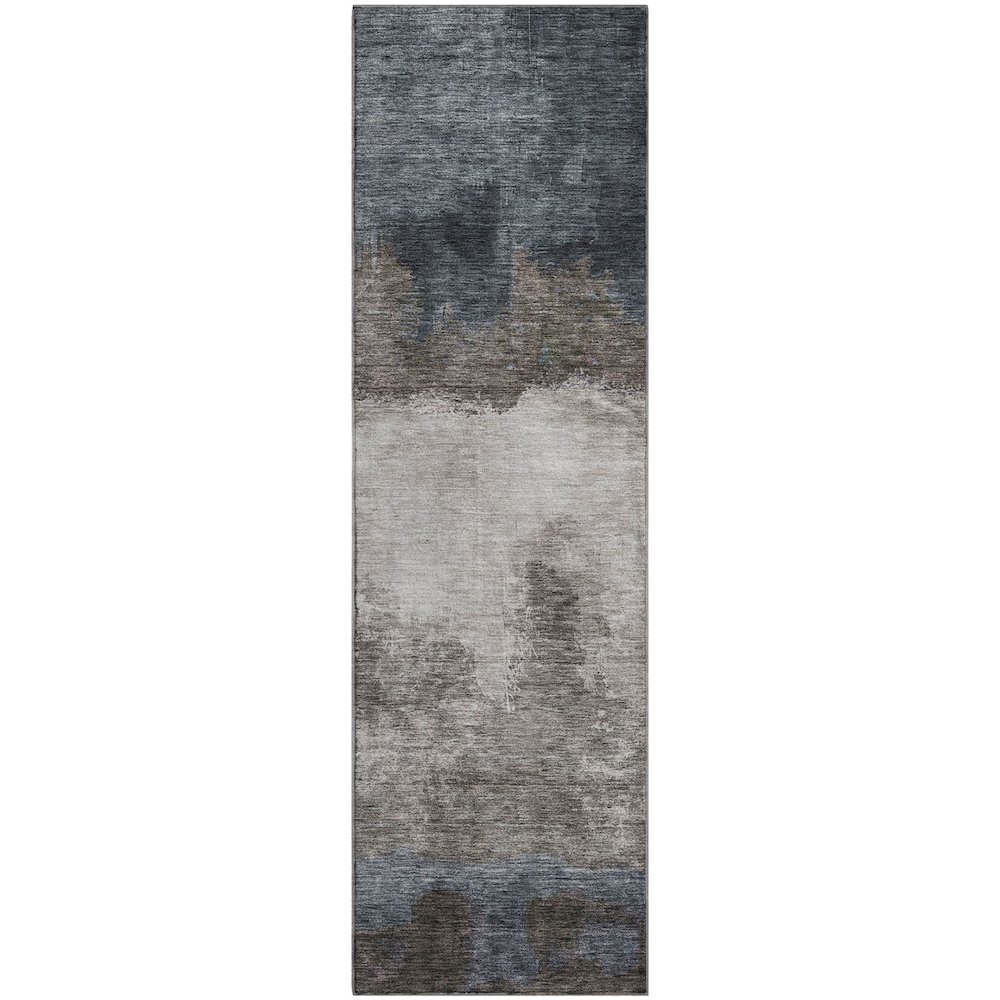 Premium Machine Washable Mayfield AMF1070 Gray 2'3" x 7'6" Runner Rug. Picture 1