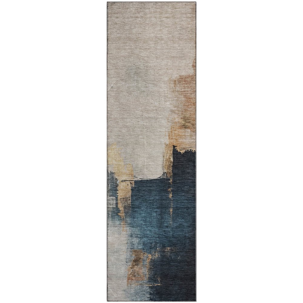 Premium Machine Washable Mayfield AMF1071 Taupe 2'3" x 7'6" Runner Rug. Picture 1