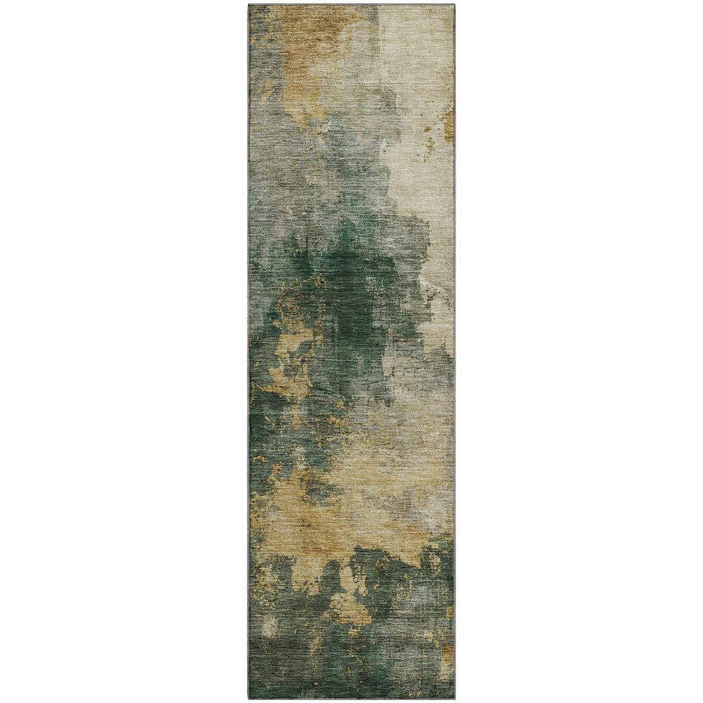 Premium Machine Washable Mayfield AMF1072 Fern 2'3" x 7'6" Runner Rug. Picture 1