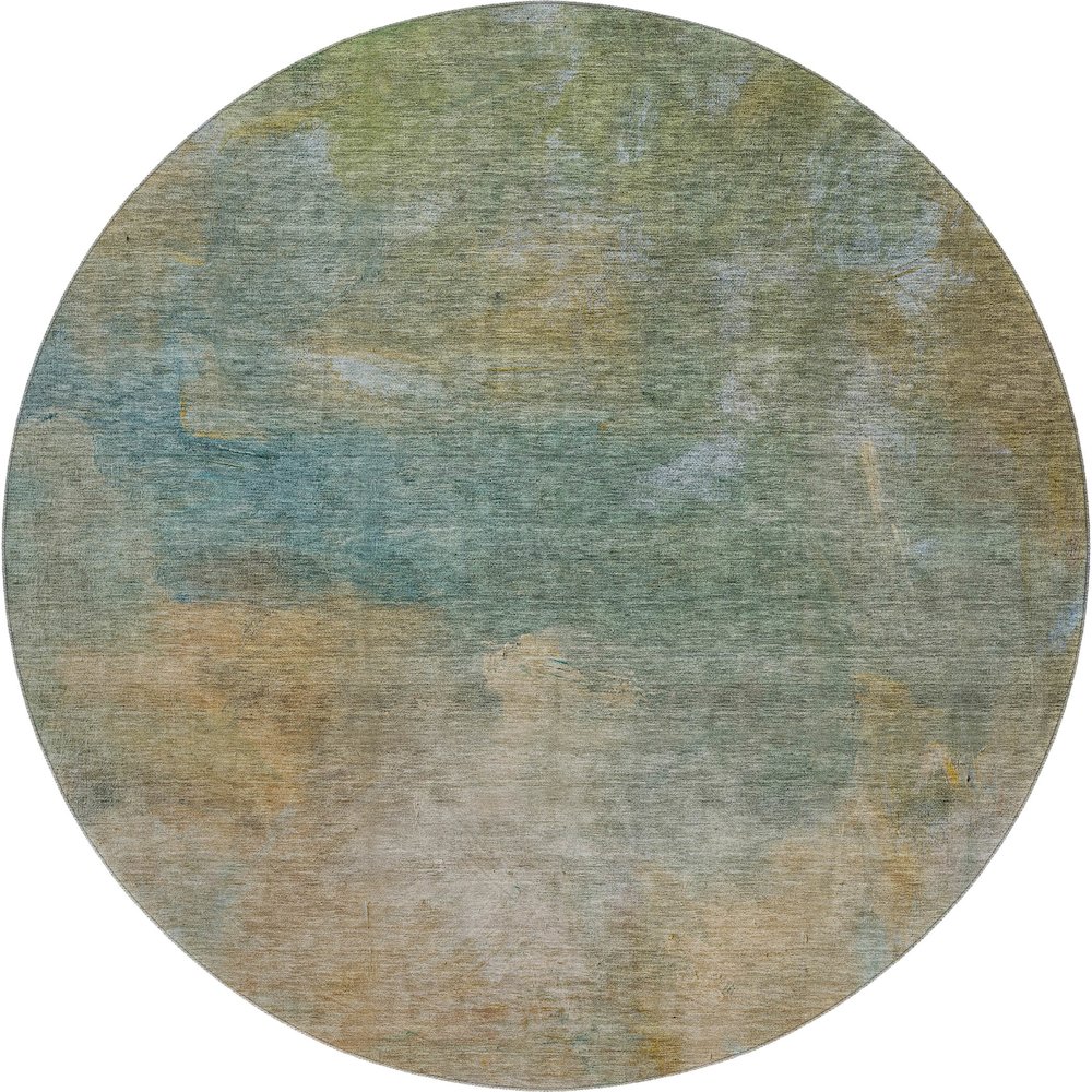 Premium Machine Washable Mayfield AMF1073 Aloe 8' x 8' Round Rug. Picture 1