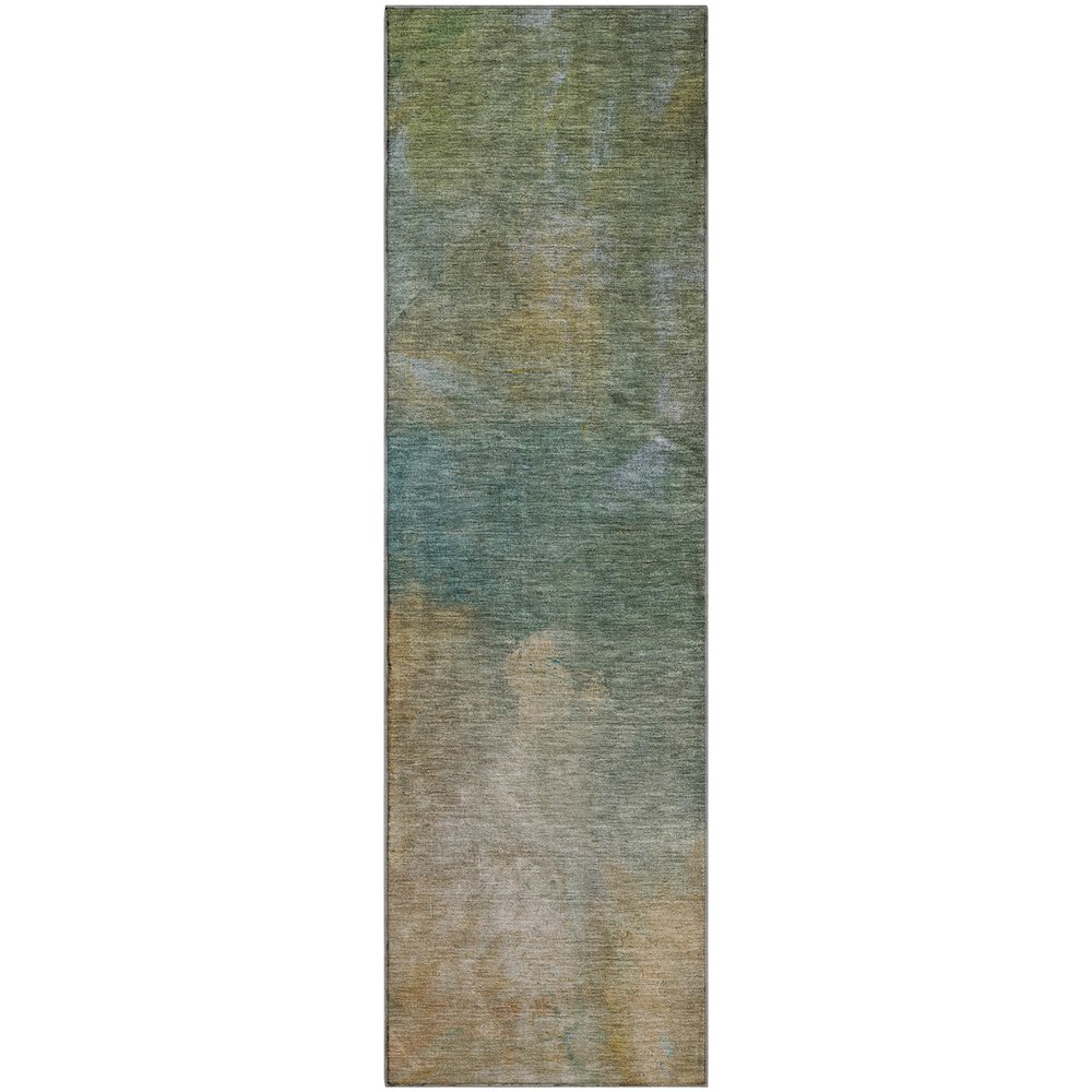 Premium Machine Washable Mayfield AMF1073 Aloe 2'3" x 7'6" Runner Rug. Picture 1