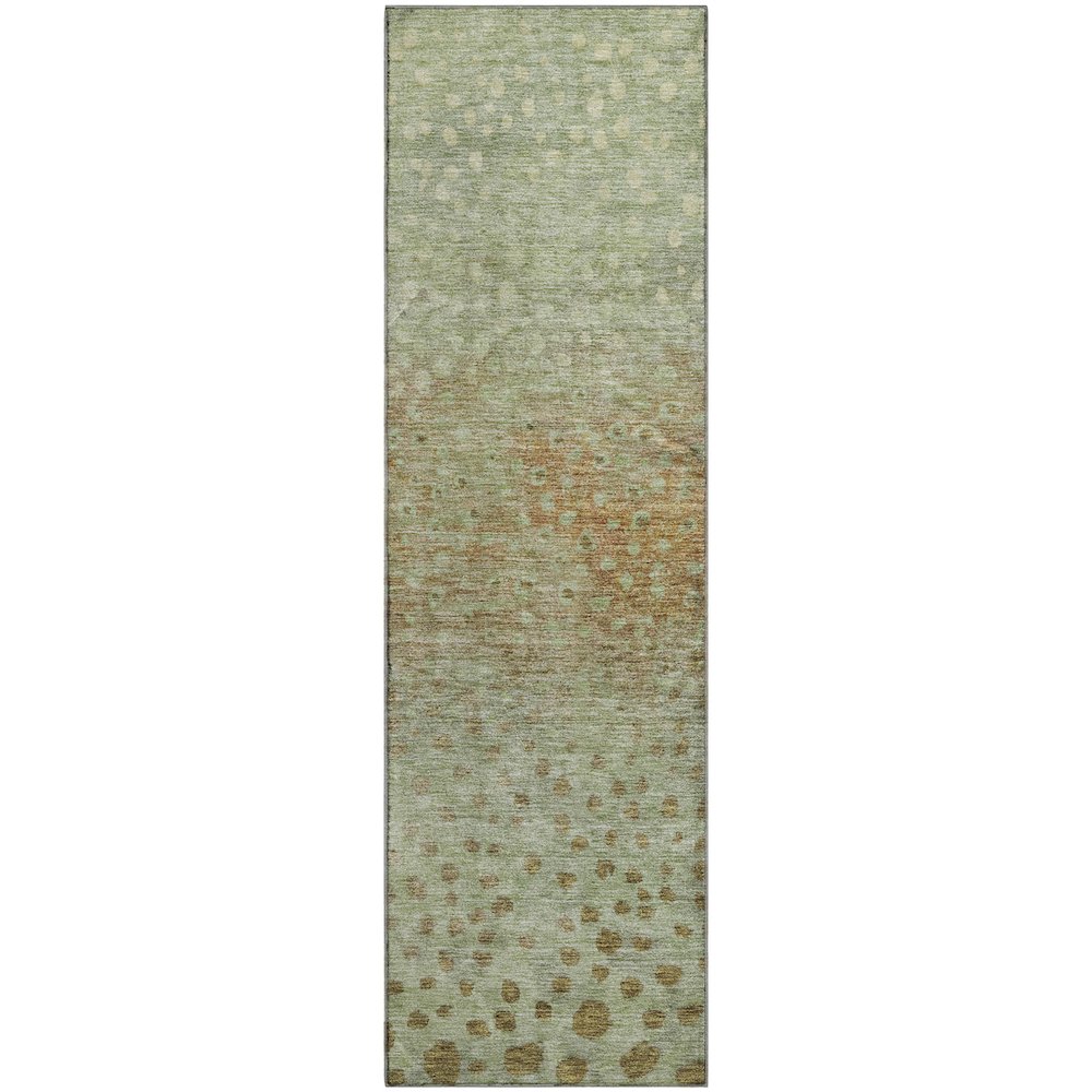 Premium Machine Washable Mayfield AMF1074 Aloe 2'3" x 7'6" Runner Rug. Picture 1
