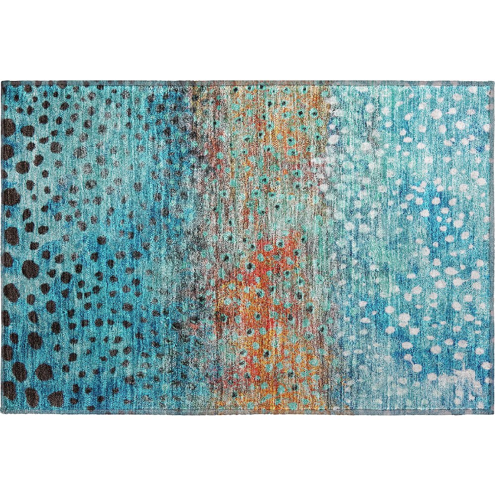Premium Machine Washable Mayfield AMF1074 Blue 1'8" x 2'6" Rug. Picture 1