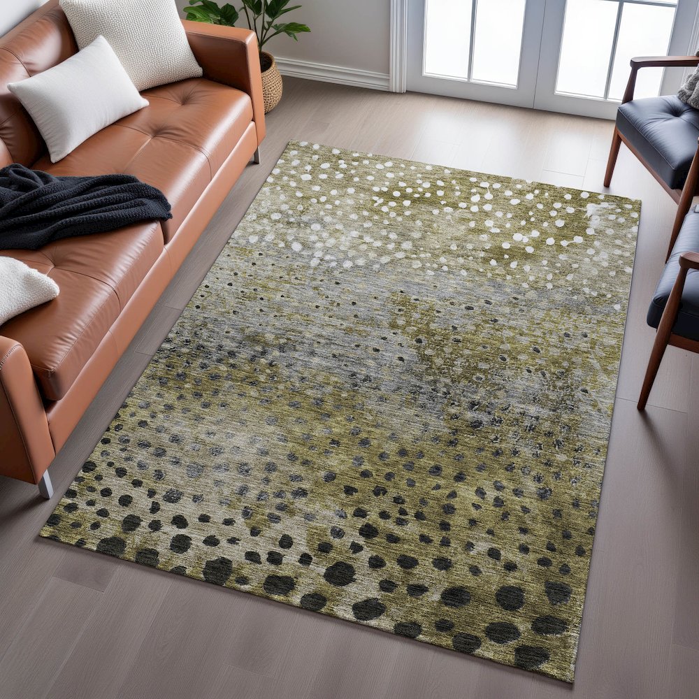 Premium Machine Washable Mayfield AMF1074 Brown 2'6" x 3'10" Rug. Picture 6