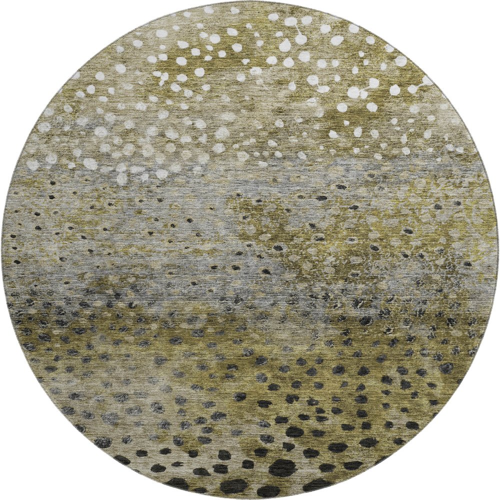 Premium Machine Washable Mayfield AMF1074 Brown 8' x 8' Round Rug. Picture 1