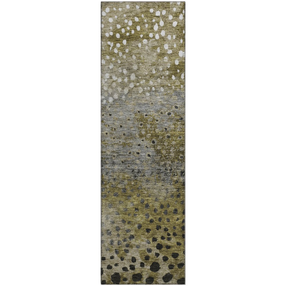 Premium Machine Washable Mayfield AMF1074 Brown 2'3" x 7'6" Runner Rug. Picture 1