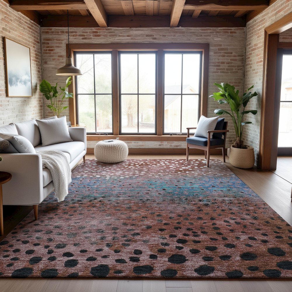 Premium Machine Washable Mayfield AMF1074 Paprika 2'6" x 3'10" Rug. Picture 5