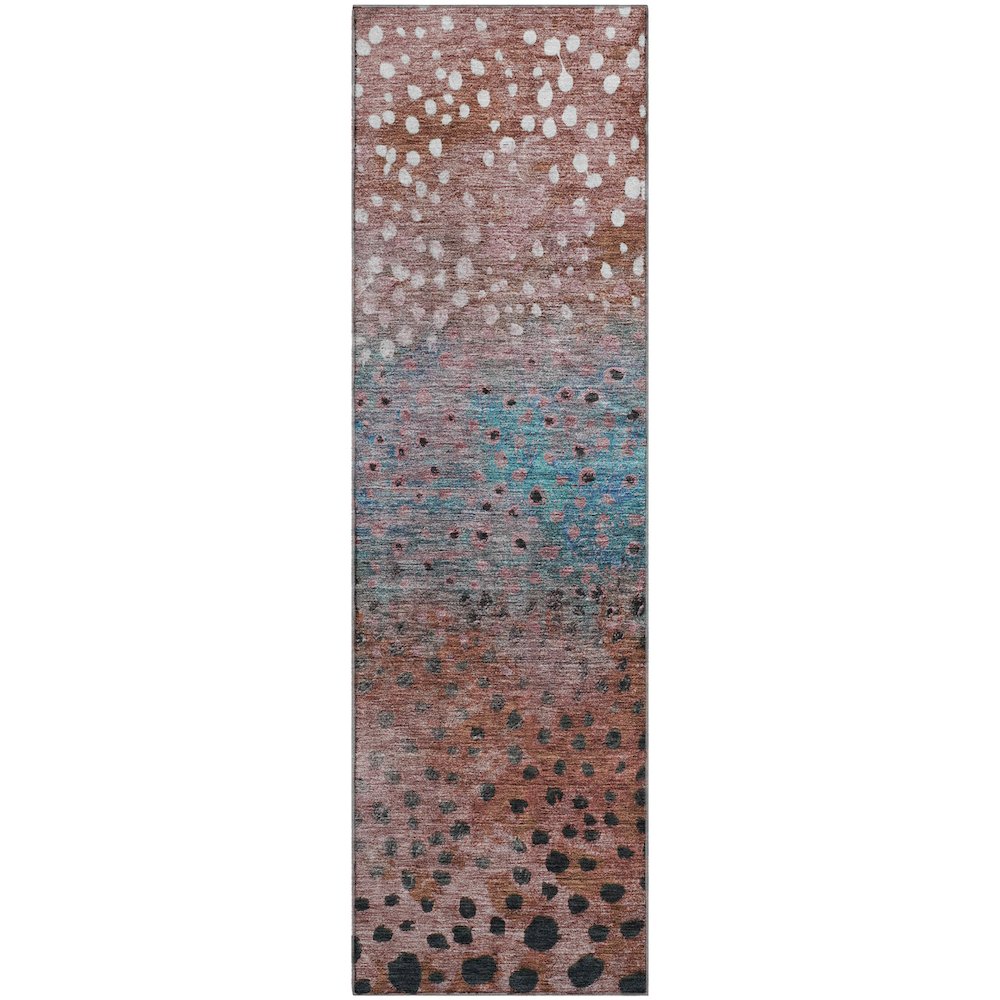 Premium Machine Washable Mayfield AMF1074 Paprika 2'3" x 7'6" Runner Rug. Picture 1