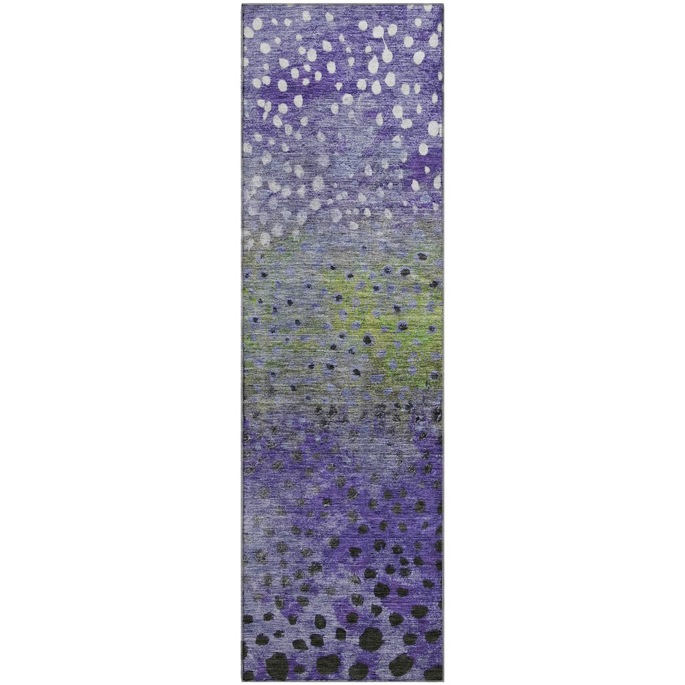 Premium Machine Washable Mayfield AMF1074 Purple 2'3" x 7'6" Runner Rug. Picture 1