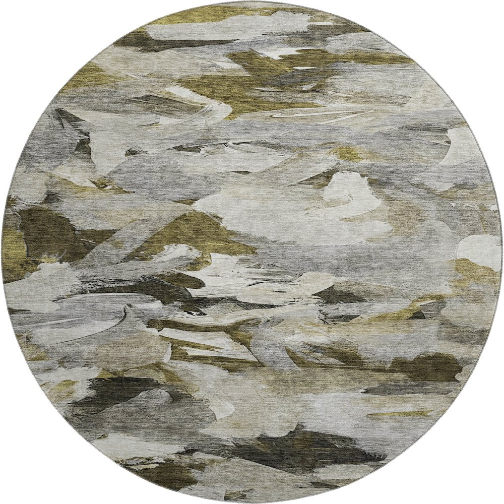 Premium Machine Washable Mayfield AMF1075 Granite 8' x 8' Round Rug. Picture 1