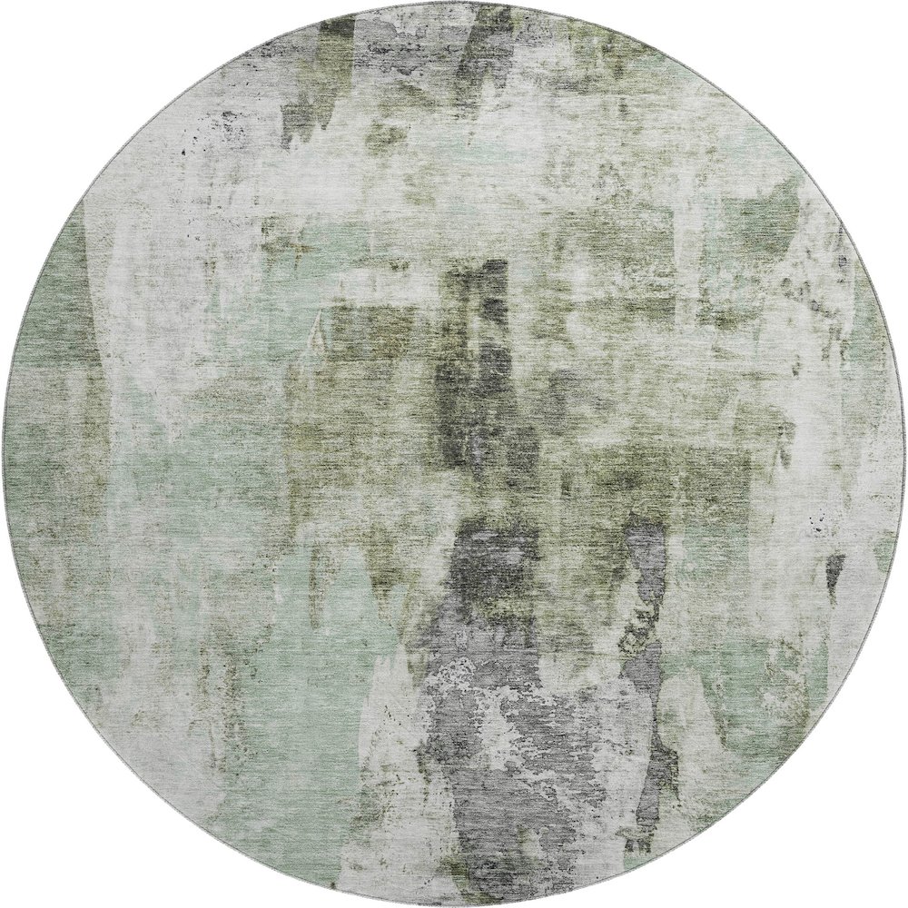 Premium Machine Washable Mayfield AMF1076 Mint 8' x 8' Round Rug. Picture 1