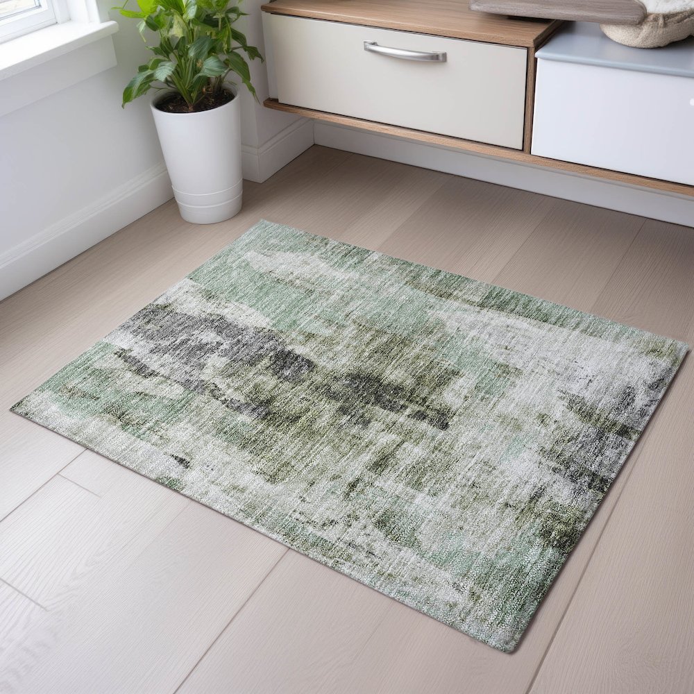 Premium Machine Washable Mayfield AMF1076 Mint 1'8" x 2'6" Rug. Picture 5