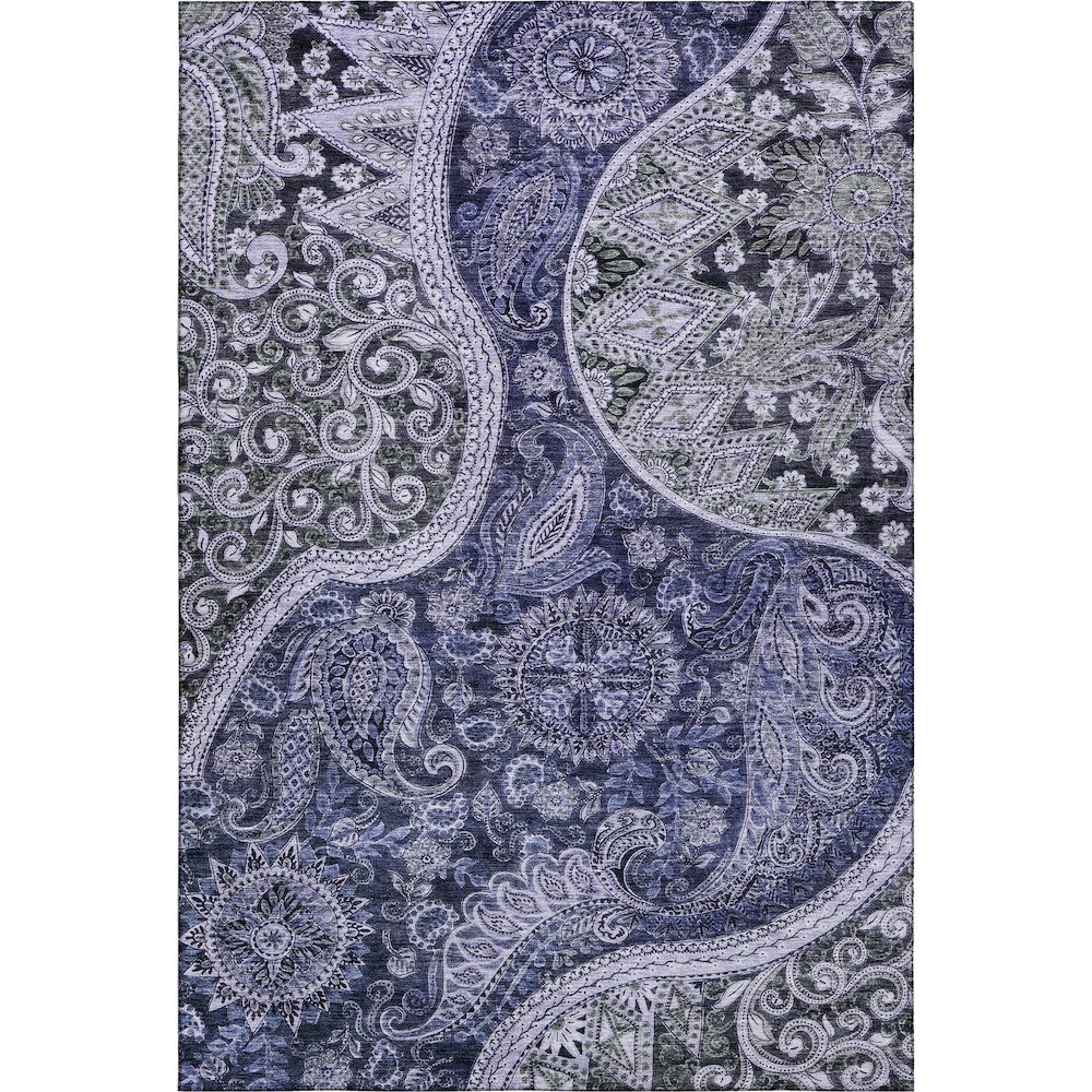 Premium Machine Washable Mayfield AMF1078 Navy 2'6" x 3'10" Rug. Picture 1