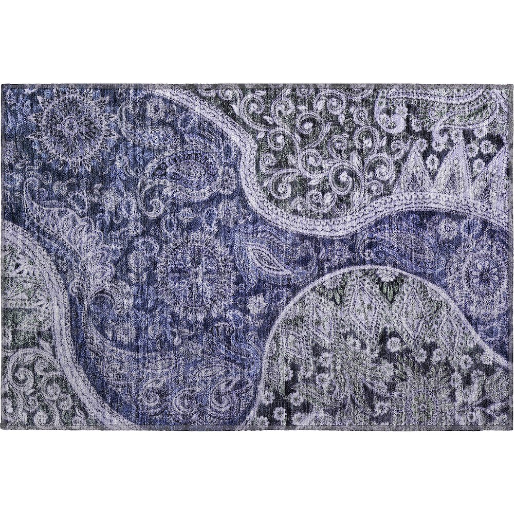 Premium Machine Washable Mayfield AMF1078 Navy 1'8" x 2'6" Rug. Picture 1