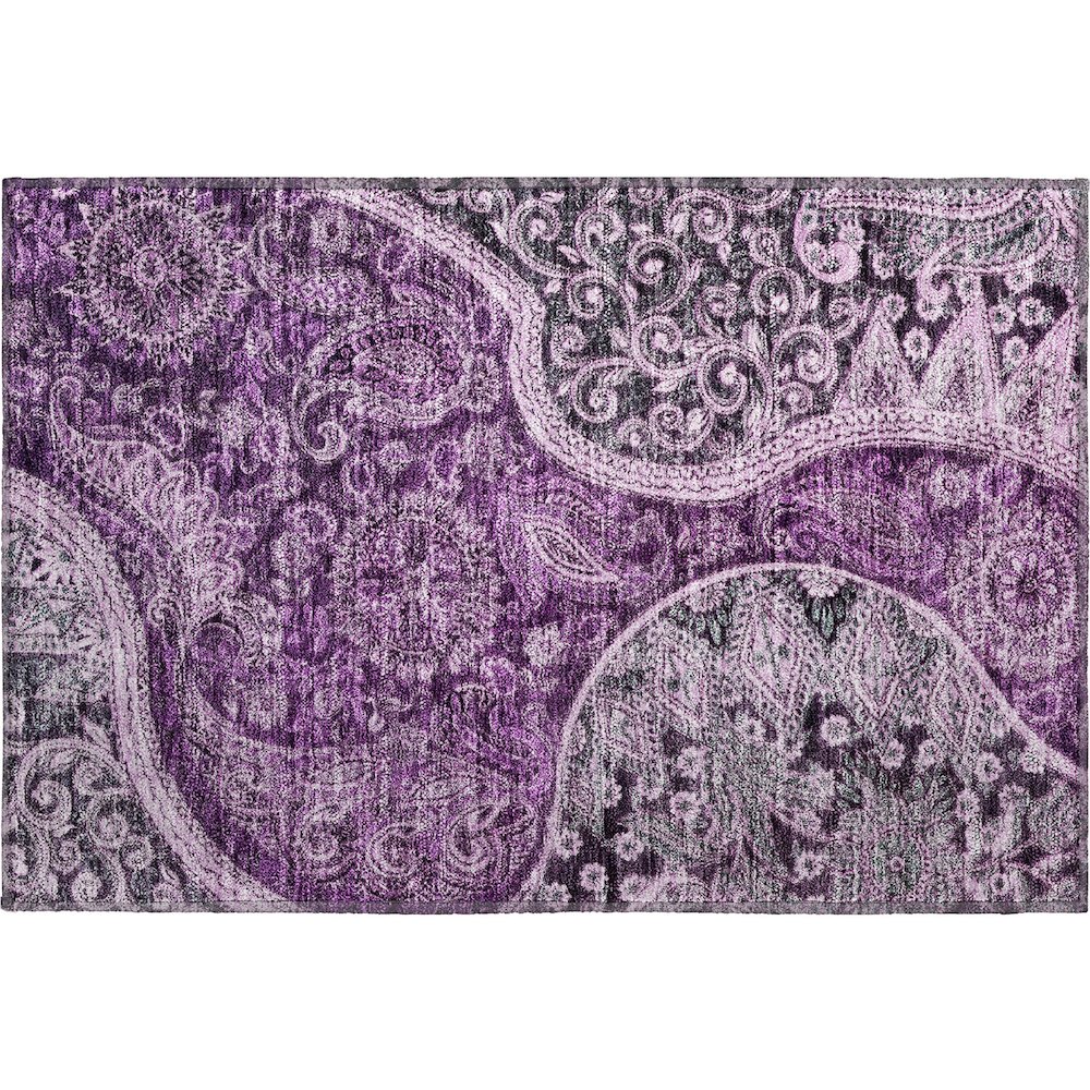 Premium Machine Washable Mayfield AMF1078 Purple 1'8" x 2'6" Rug. Picture 1