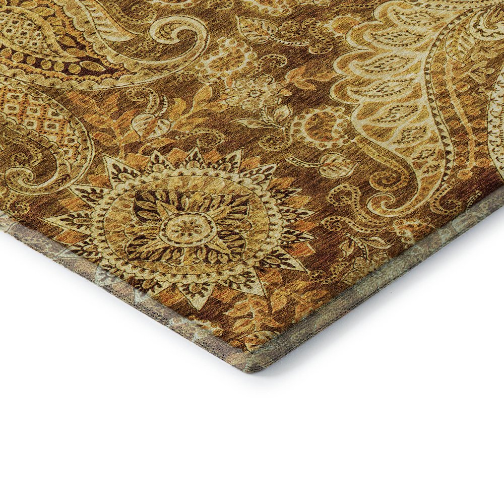 Premium Machine Washable Mayfield AMF1078 Terracotta 1'8" x 2'6" Rug. Picture 3