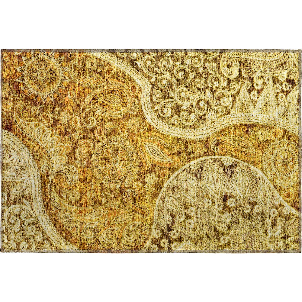 Premium Machine Washable Mayfield AMF1078 Terracotta 1'8" x 2'6" Rug. Picture 1