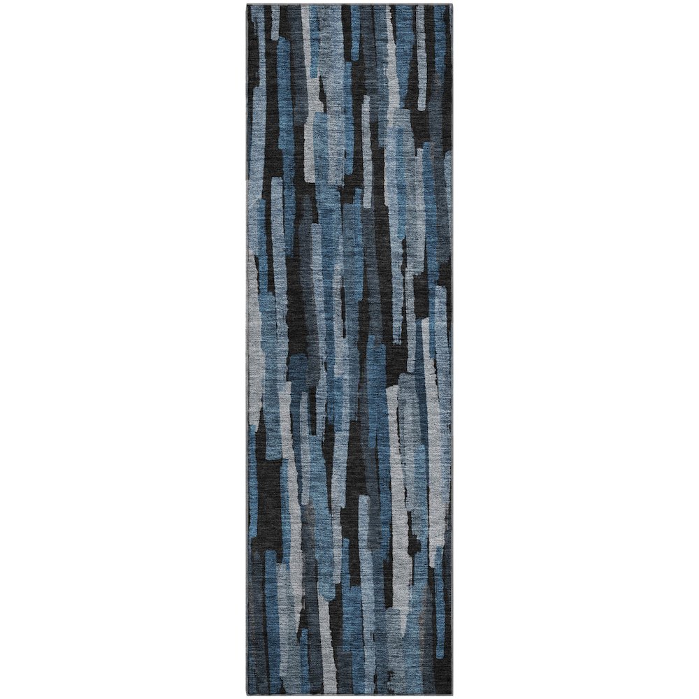 Premium Machine Washable Mayfield AMF1079 Blue 2'3" x 7'6" Runner Rug. Picture 1