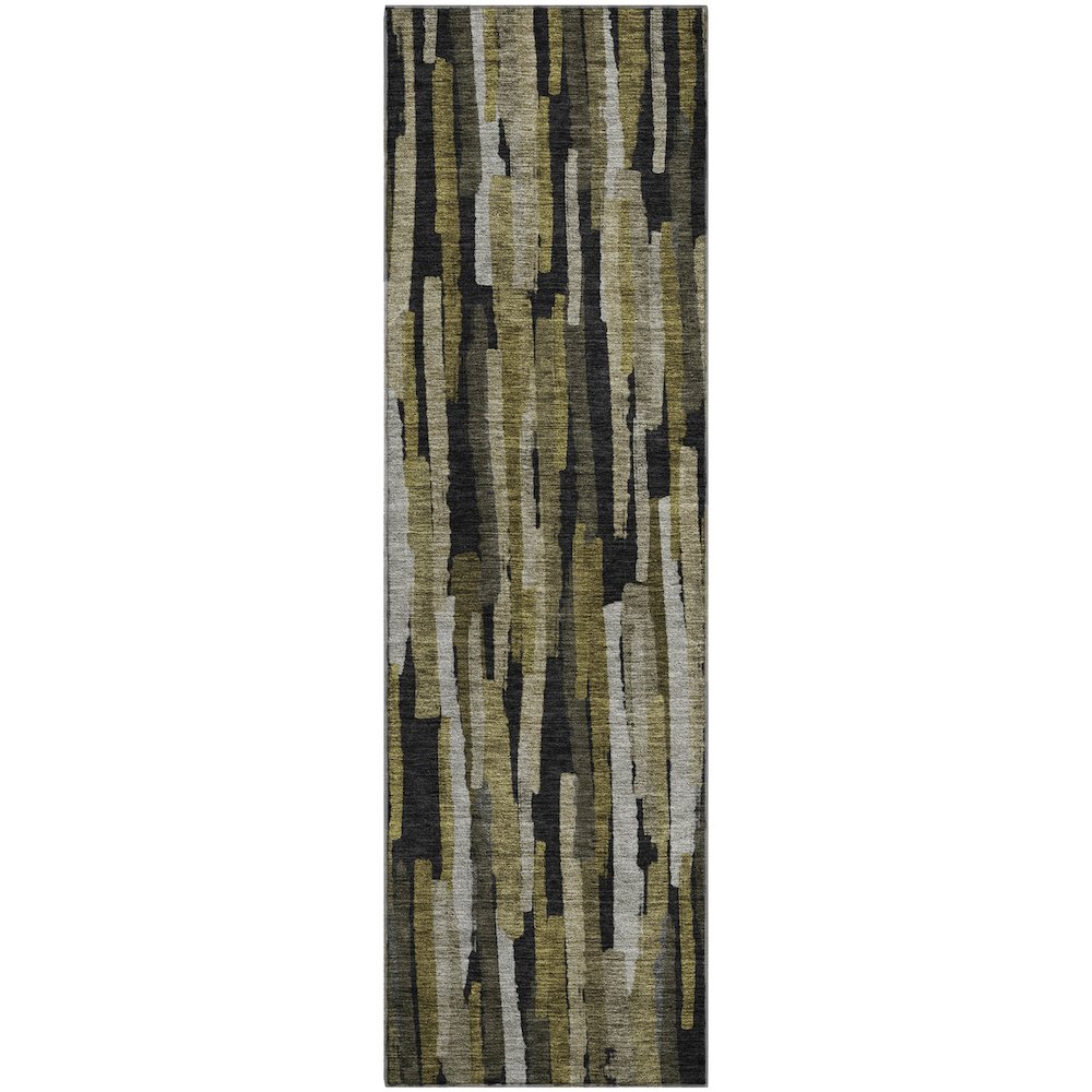 Premium Machine Washable Mayfield AMF1079 Brown 2'3" x 7'6" Runner Rug. Picture 1