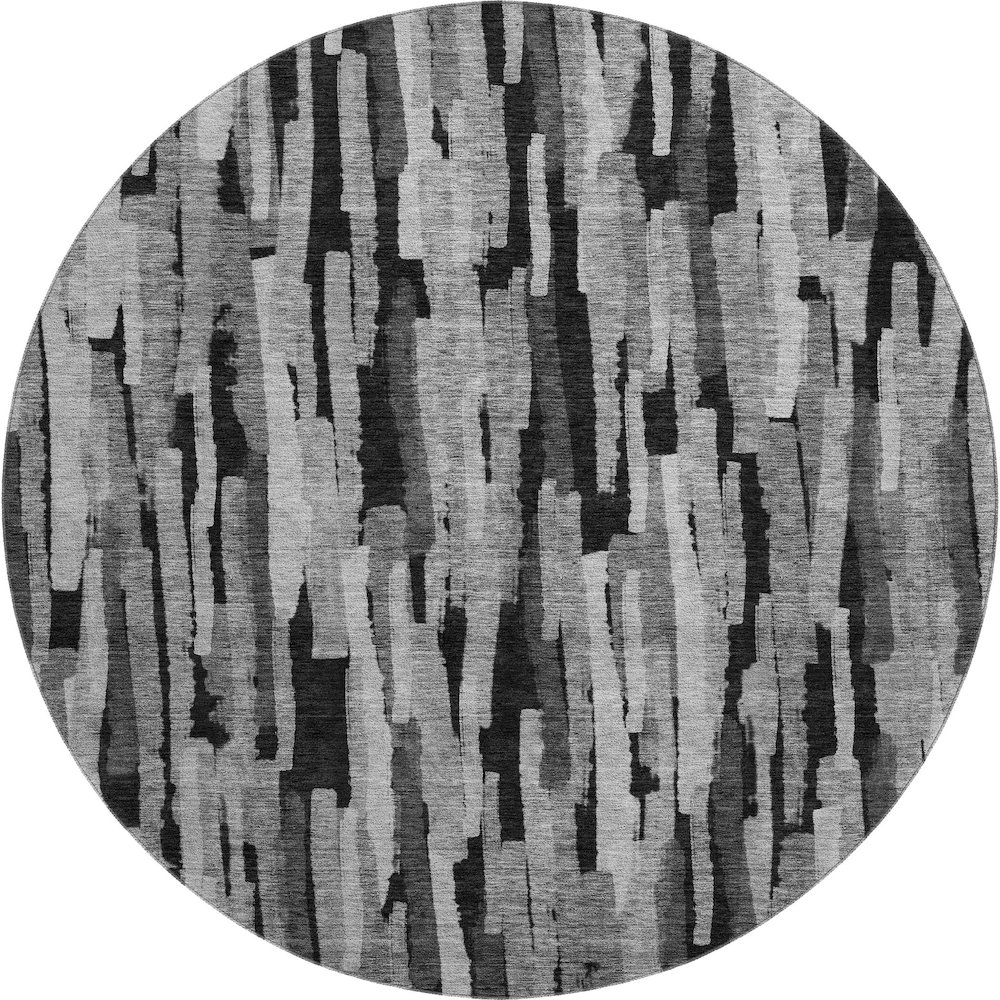 Premium Machine Washable Mayfield AMF1079 Gray 8' x 8' Round Rug. Picture 1