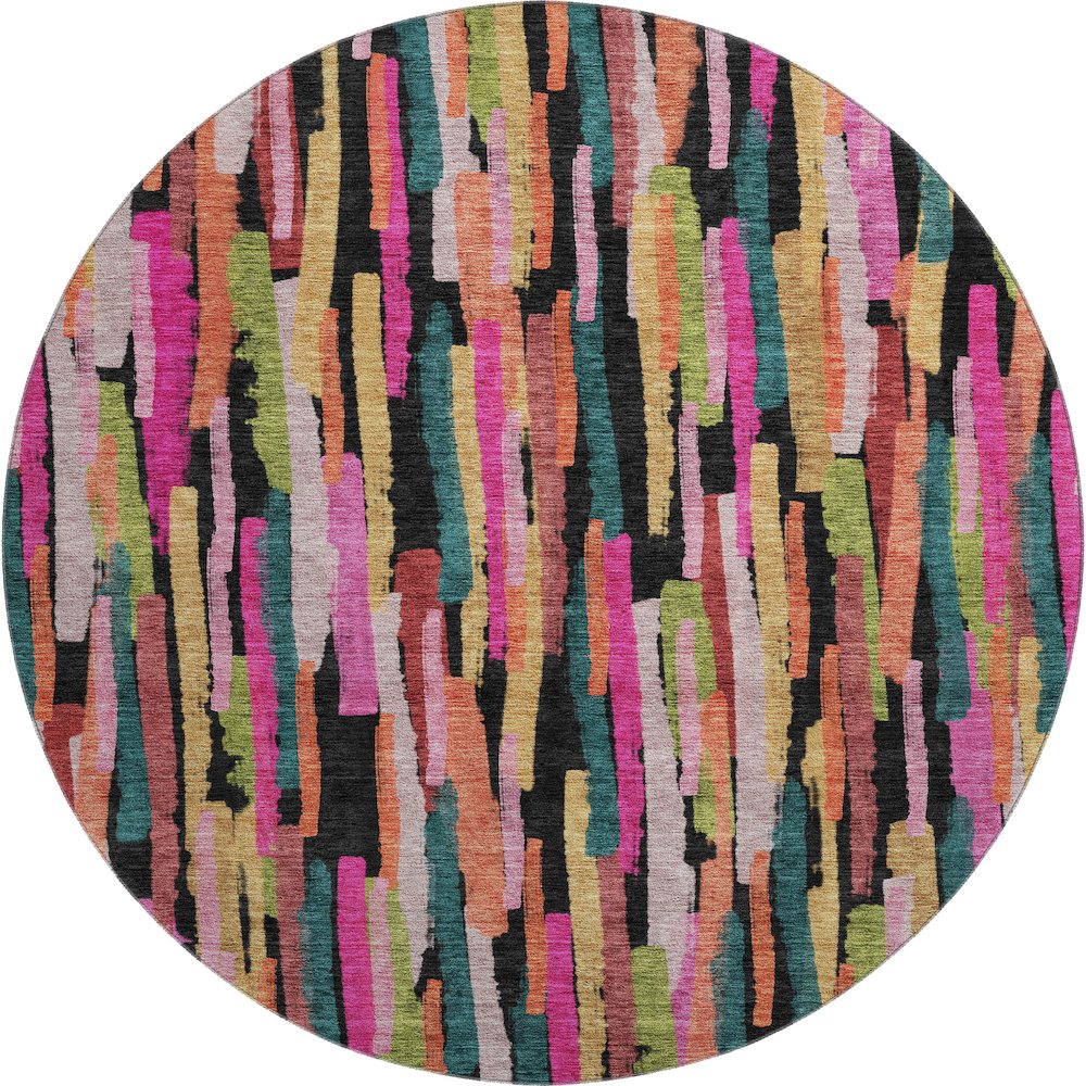 Premium Machine Washable Mayfield AMF1079 Pink 8' x 8' Round Rug. Picture 1