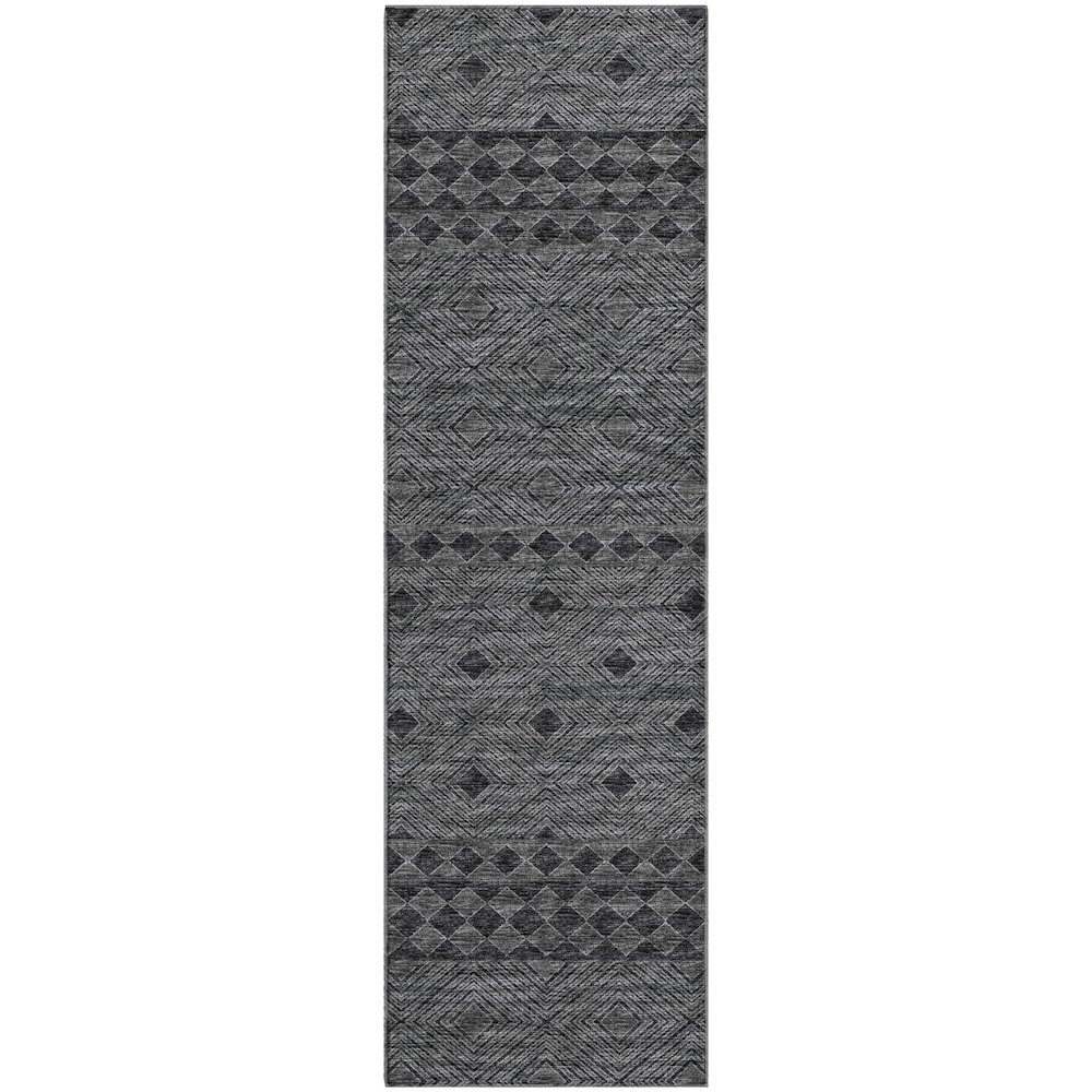 Premium Machine Washable Mayfield  Gray 2'3" x 7'6" Runner Rug. Picture 1