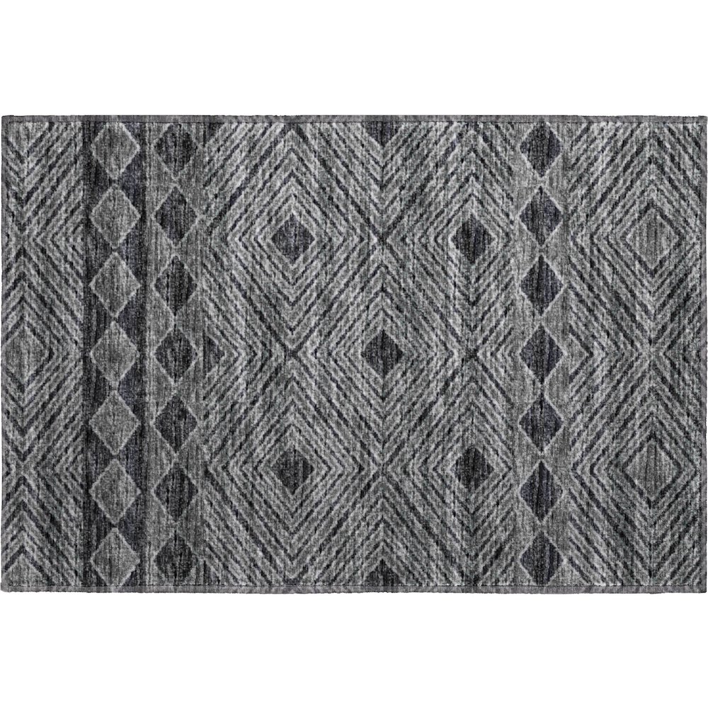Premium Machine Washable Mayfield  Gray 1'8" x 2'6" Rug. Picture 1