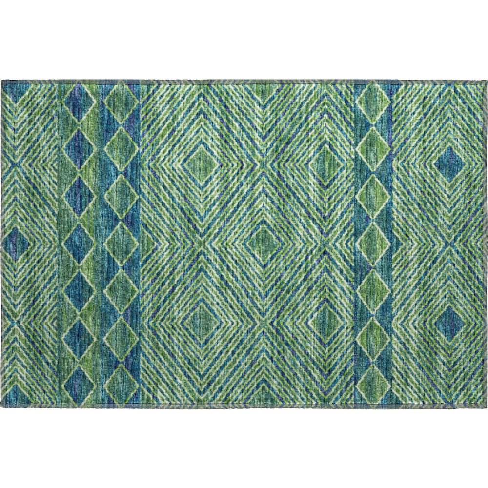 Premium Machine Washable Mayfield  Green 1'8" x 2'6" Rug. Picture 1