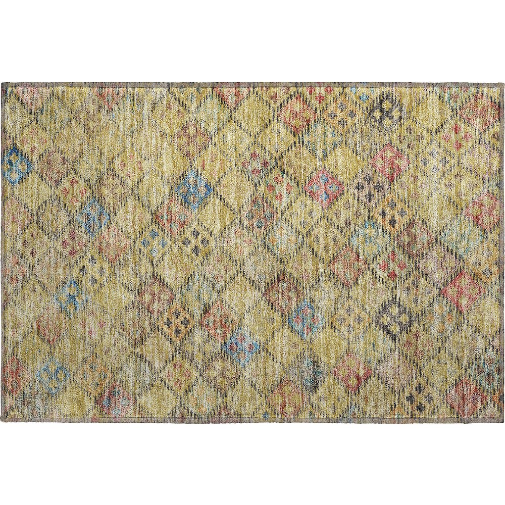 Premium Machine Washable Mayfield AMF1081 Gold 1'8" x 2'6" Rug. Picture 1