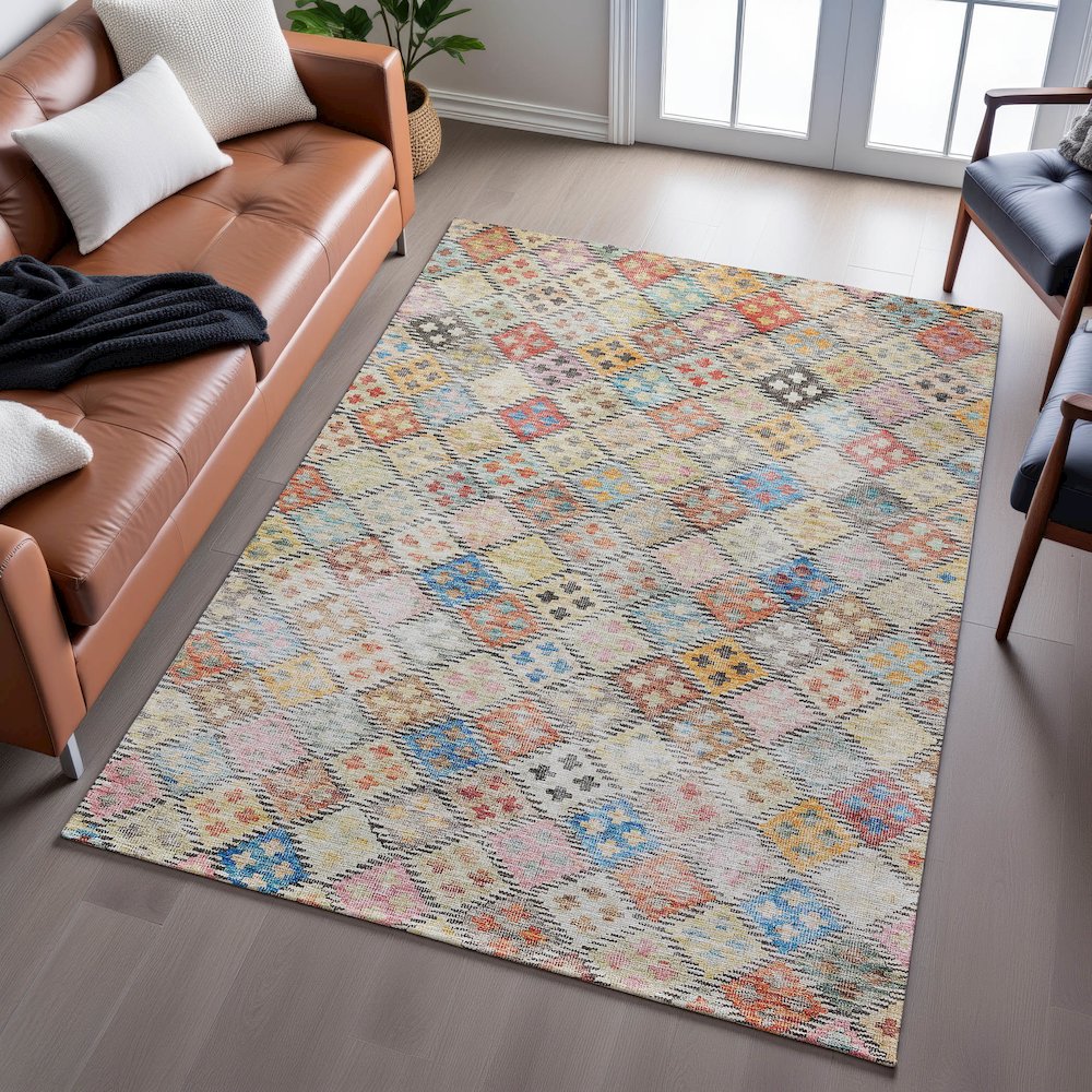 Premium Machine Washable Mayfield AMF1081 Paprika 2'6" x 3'10" Rug. Picture 6