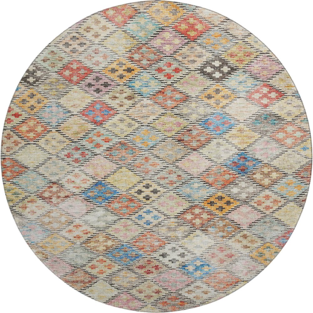 Premium Machine Washable Mayfield AMF1081 Paprika 8' x 8' Round Rug. Picture 1