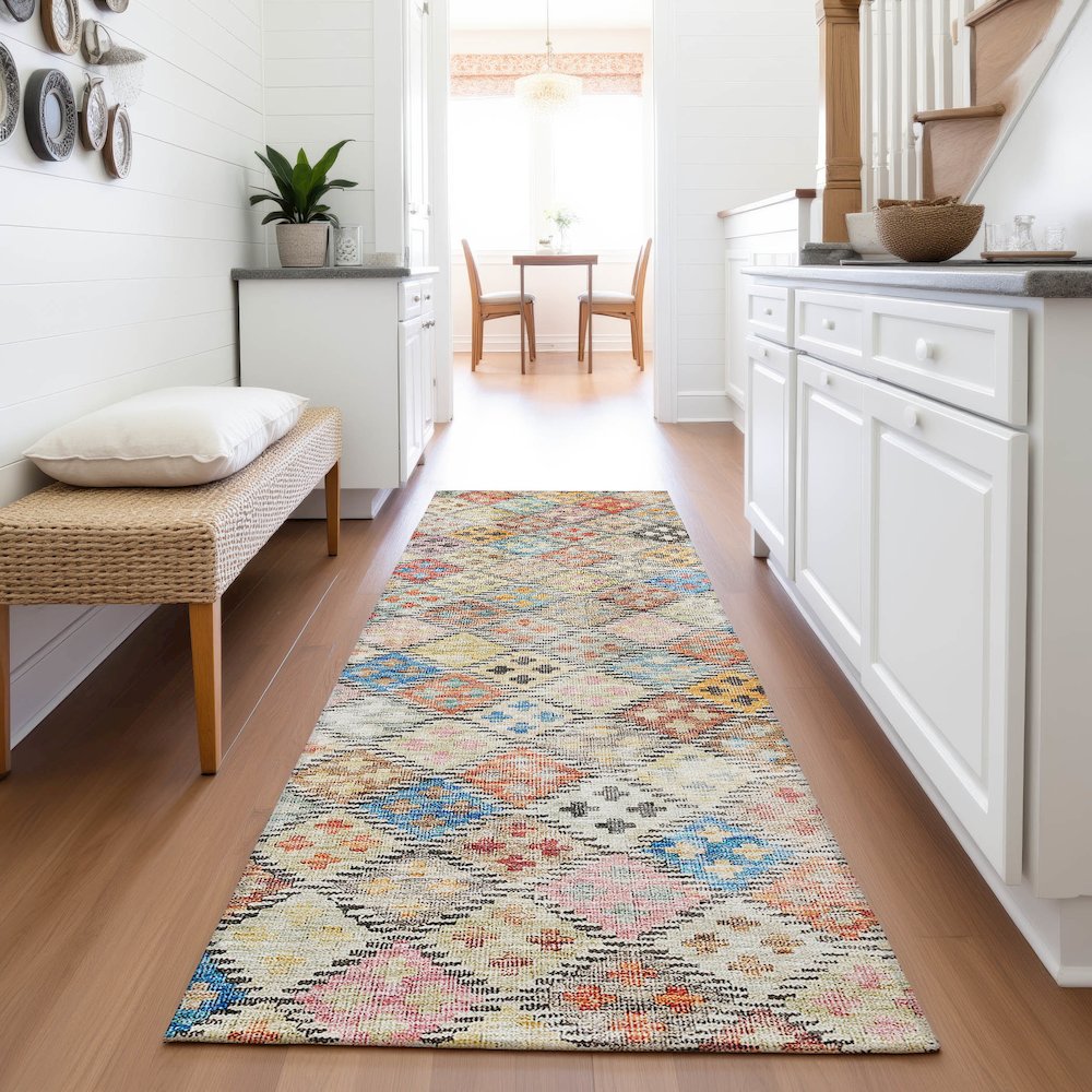 Premium Machine Washable Mayfield AMF1081 Paprika 2'3" x 7'6" Runner Rug. Picture 5