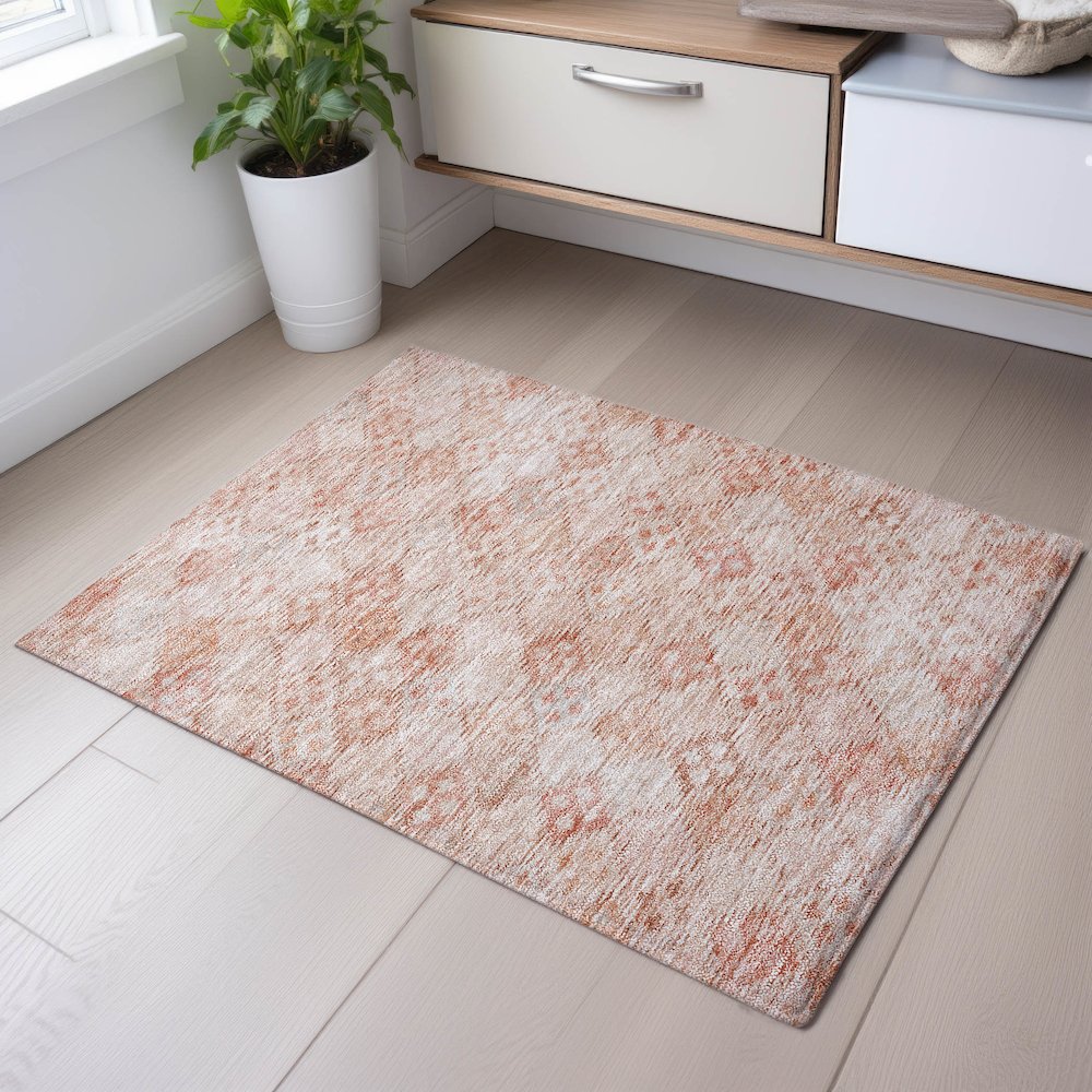 Premium Machine Washable Mayfield AMF1081 Pink 1'8" x 2'6" Rug. Picture 5