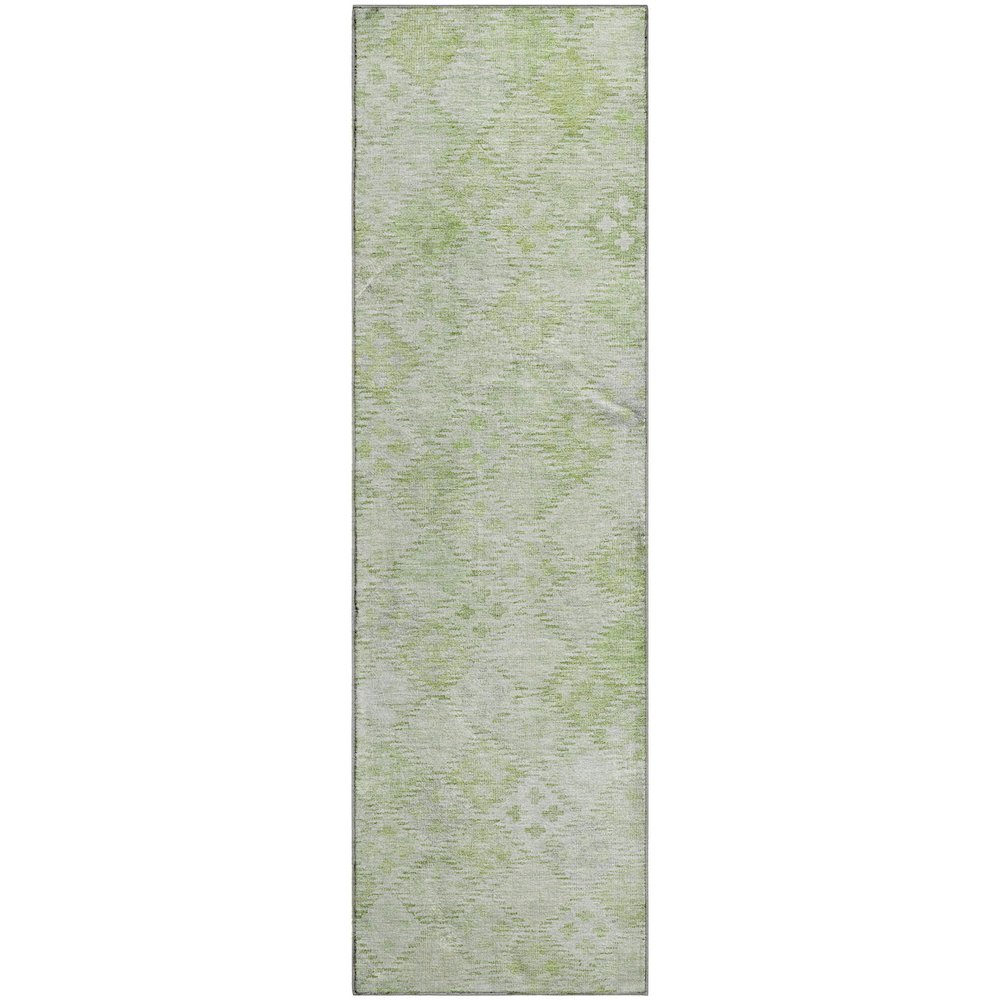 Premium Machine Washable Mayfield AMF1081 Sage 2'3" x 7'6" Runner Rug. Picture 1