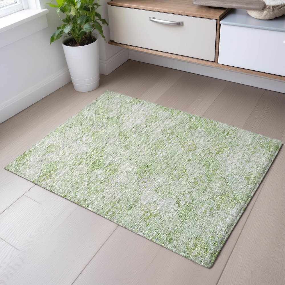 Premium Machine Washable Mayfield AMF1081 Sage 1'8" x 2'6" Rug. Picture 5