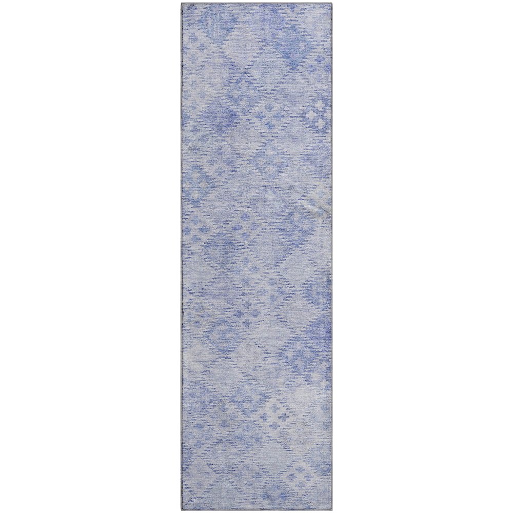 Premium Machine Washable Mayfield AMF1081 Sky 2'3" x 7'6" Runner Rug. Picture 1