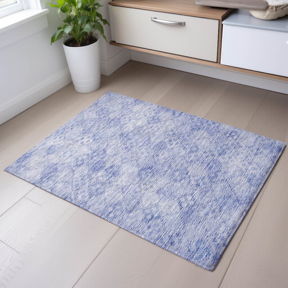 Premium Machine Washable Mayfield AMF1081 Sky 1'8" x 2'6" Rug. Picture 5