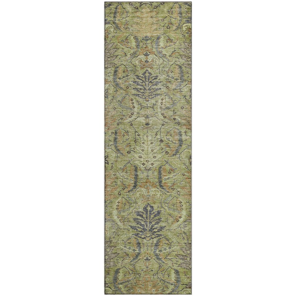 Premium Machine Washable Mayfield AMF1082 Aloe 2'3" x 7'6" Runner Rug. Picture 1