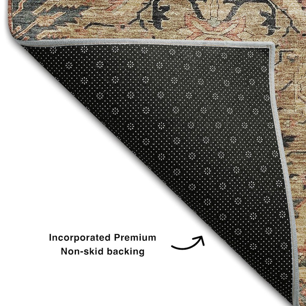 Premium Machine Washable Mayfield AMF1082 Khaki 1'8" x 2'6" Rug. Picture 2