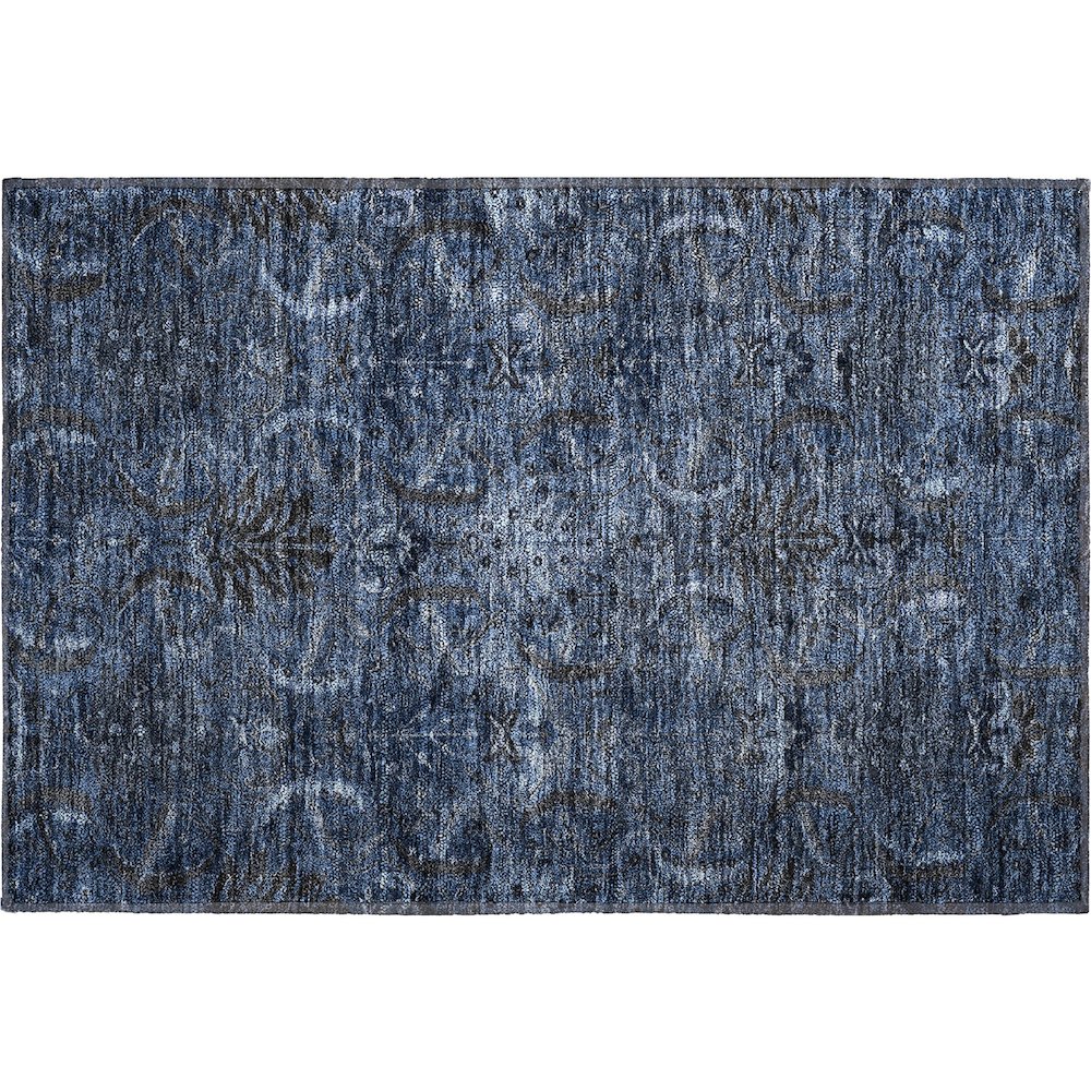 Premium Machine Washable Mayfield AMF1082 Navy 1'8" x 2'6" Rug. Picture 1