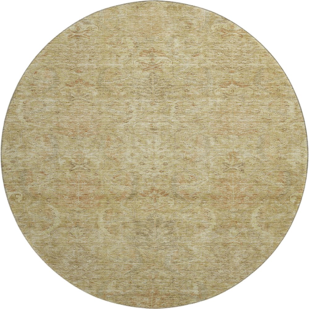 Premium Machine Washable Mayfield AMF1082 Wheat 8' x 8' Round Rug. Picture 1