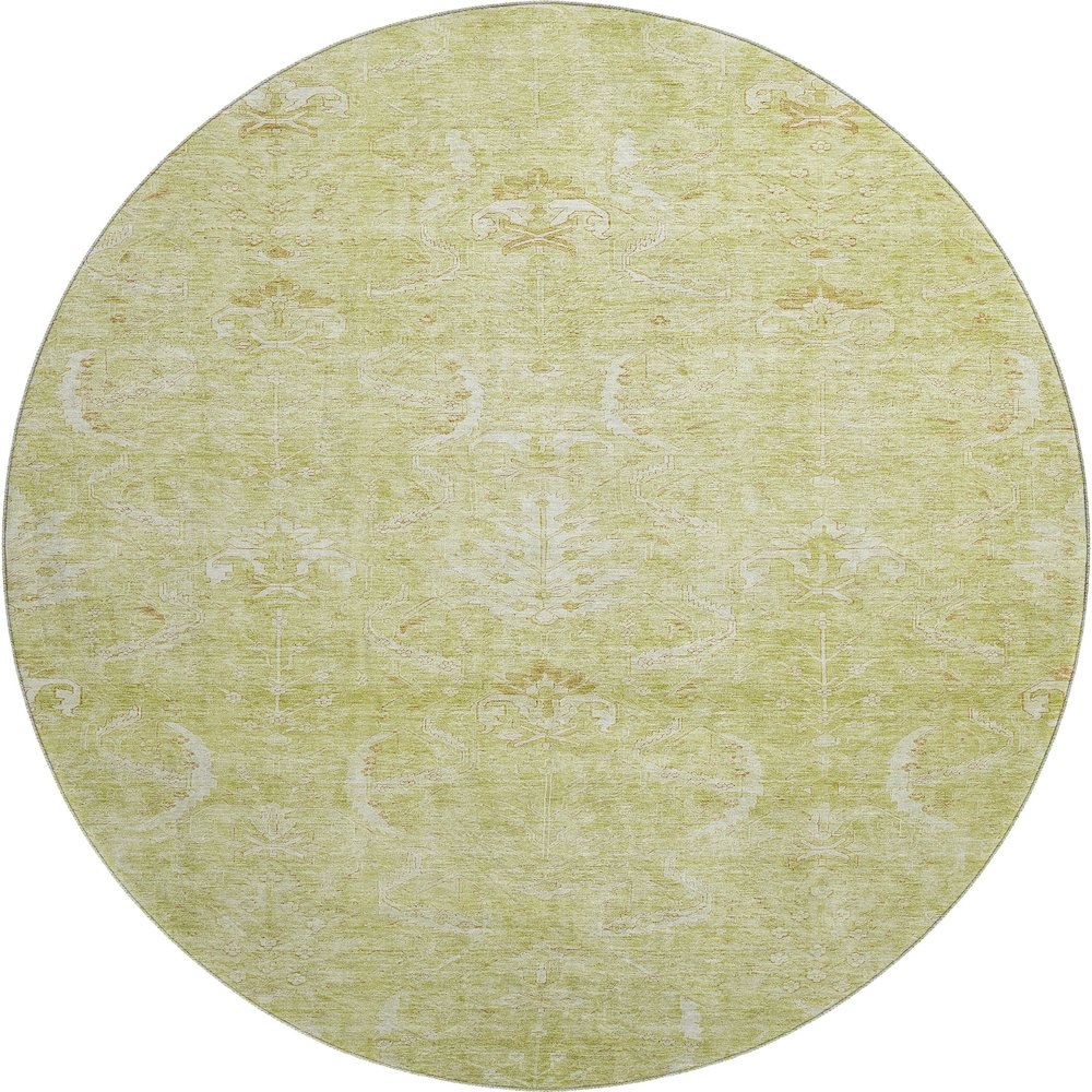 Premium Machine Washable Mayfield AMF1083 Aloe 8' x 8' Round Rug. Picture 1