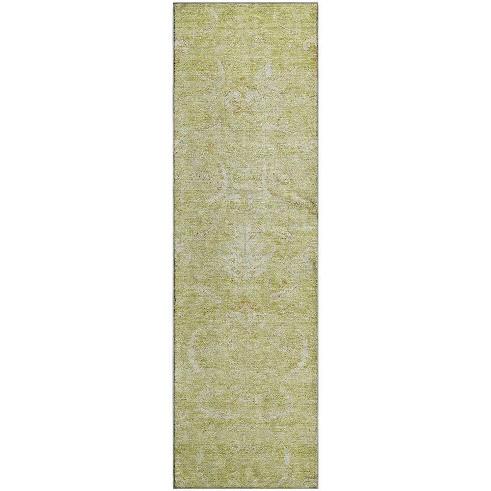 Premium Machine Washable Mayfield AMF1083 Aloe 2'3" x 7'6" Runner Rug. Picture 1