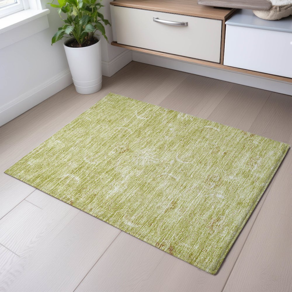 Premium Machine Washable Mayfield AMF1083 Aloe 1'8" x 2'6" Rug. Picture 5