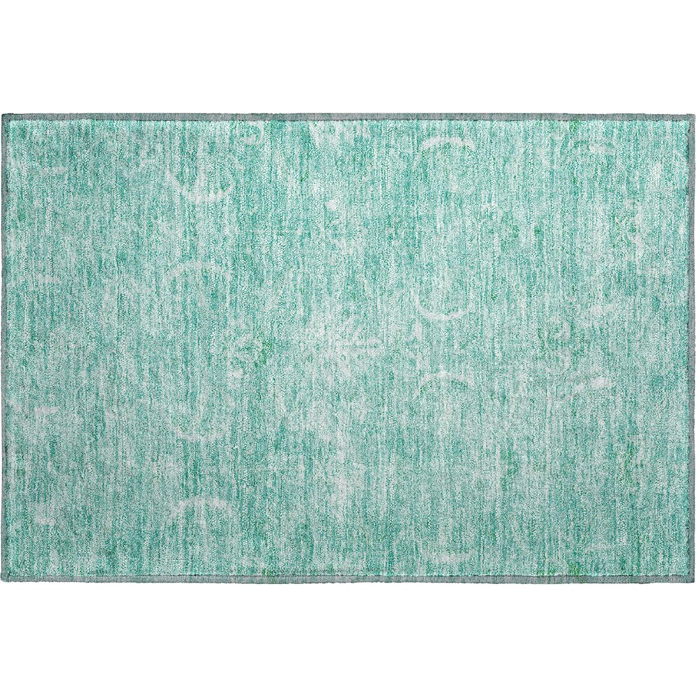 Premium Machine Washable Mayfield AMF1083 Aqua 1'8" x 2'6" Rug. Picture 1