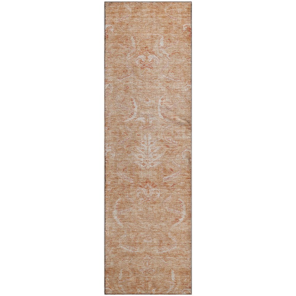 Premium Machine Washable Mayfield AMF1083 Salmon 2'3" x 7'6" Runner Rug. Picture 1