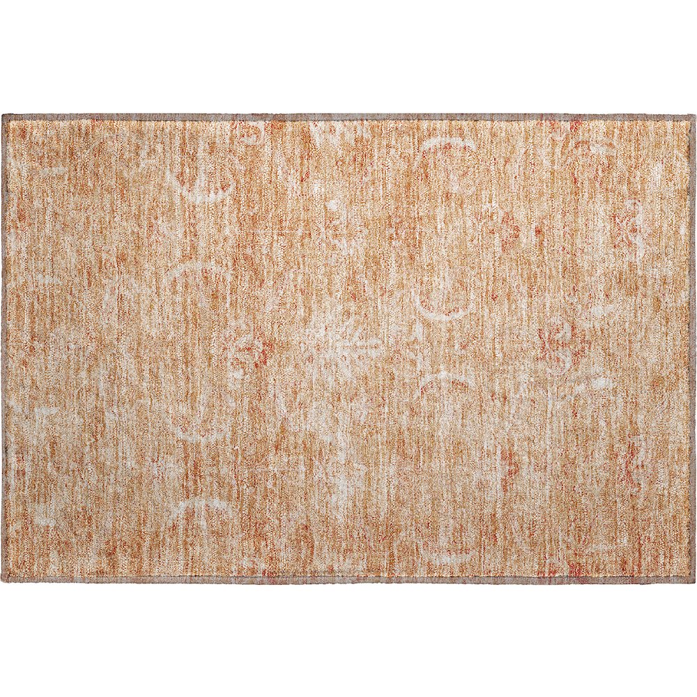 Premium Machine Washable Mayfield AMF1083 Salmon 1'8" x 2'6" Rug. Picture 1