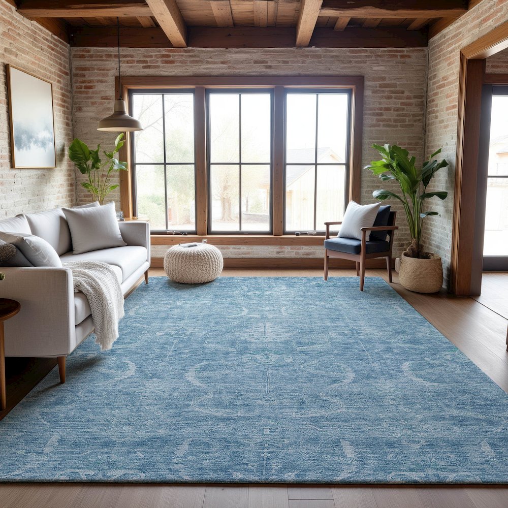 Premium Machine Washable Mayfield AMF1083 Sky 2'6" x 3'10" Rug. Picture 5