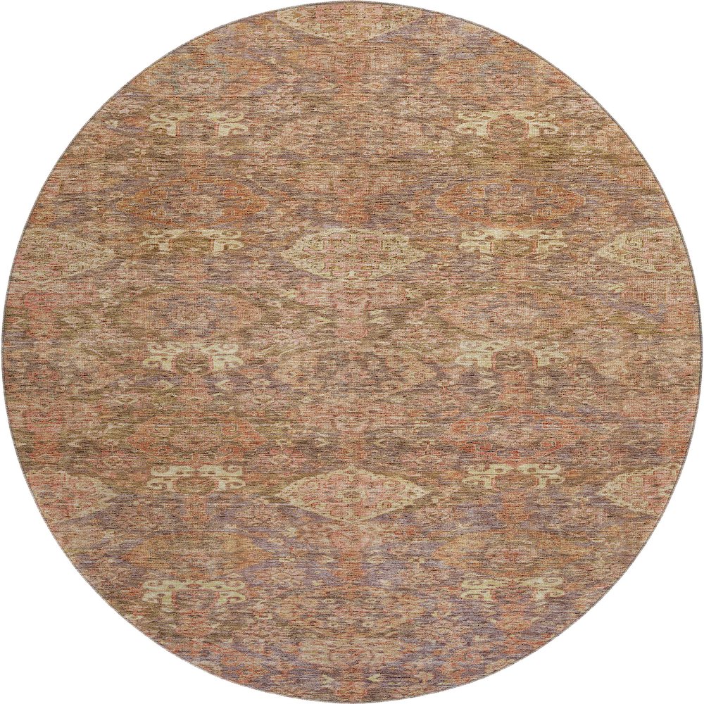 Premium Machine Washable Mayfield AMF1084 Brown 8' x 8' Round Rug. Picture 1